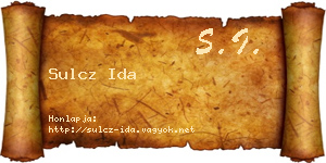 Sulcz Ida névjegykártya